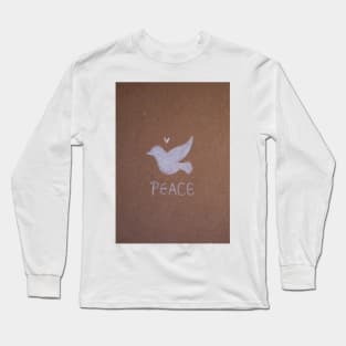 P E A C E   D O V E - Watercolor Illustration Long Sleeve T-Shirt